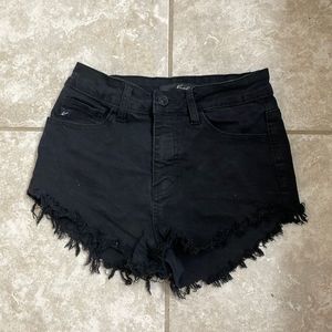 Kancan black frayed shorts size 25